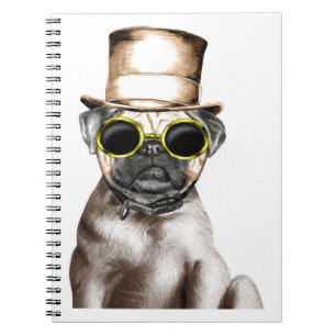 Cuaderno Pug De Vapor Realmente Cuidado Con Gafas
