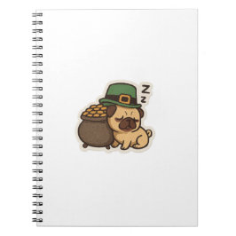 Cuaderno Pug divertido día de San Patricio