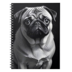 Cuaderno Pug Dog Adorable Cute Mascota Retrato Poster Arte