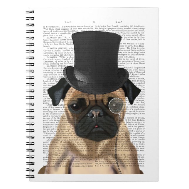 Cuaderno Pug, hebilla formal y Gorra (Frente)
