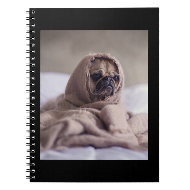 Cuaderno Pug In Blanket Cute Pug Dog Lover Regalo (Frente)