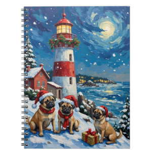 Cuaderno Pug Navidad Faro Fiesta