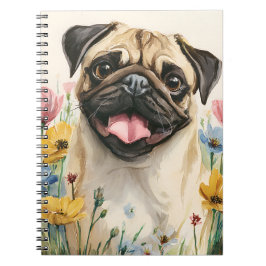 Cuaderno Pug Notebook – Watercolor