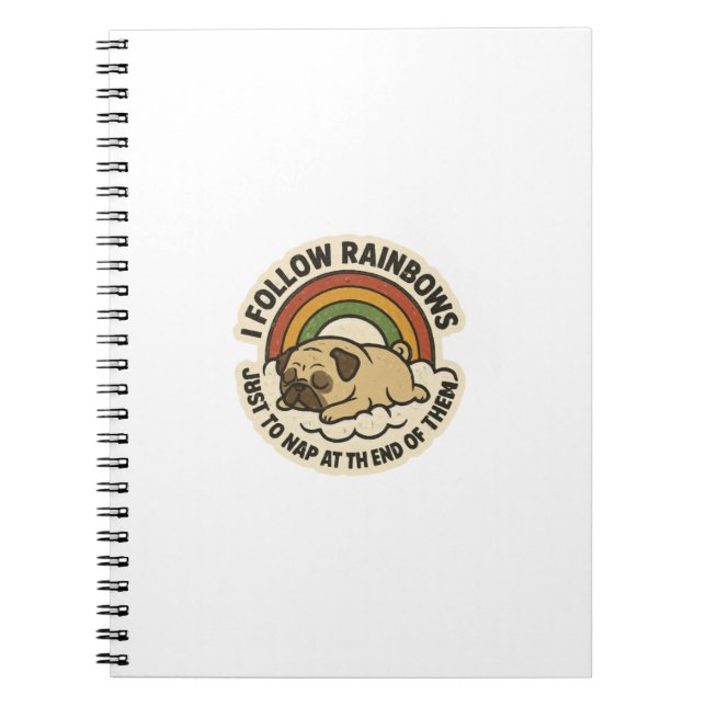 Cuaderno Pug Seguidor de Arcoíris Día de San Patricio (Frente)