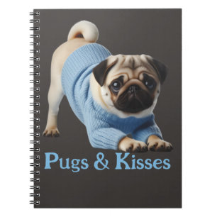 Cuaderno Pugs & Kisses: Diseño Adorable con Tema de Pugs