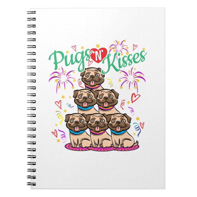 Cuaderno Pugs N Kiss Perro Pug Lover (Frente)