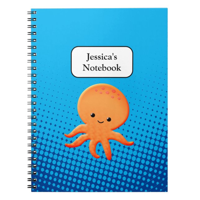 Cuaderno Pulpito bebé de dibujos animados lindo (Frente)
