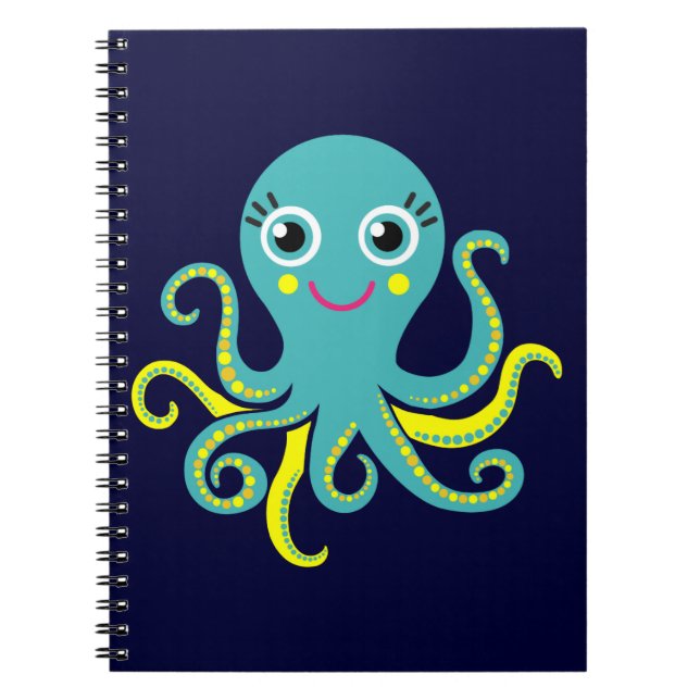 Cuaderno Pulpo azul y amarillo (Frente)