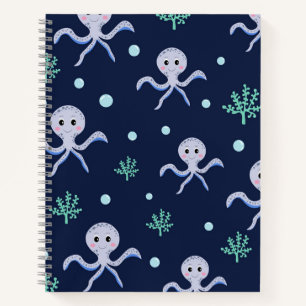 Cuaderno Pulpo bajo el mar patrón infantil