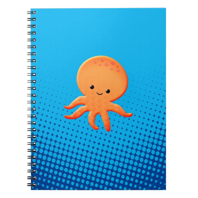 Cuaderno Pulpo bebé de dibujos animados lindo (Frente)