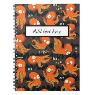 Cuaderno Pulpo Boo Naranja y Negro Ropa y Decoración para N