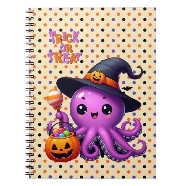 Cuaderno Pulpo de Halloween 'Truco o Truco'  (Frente)