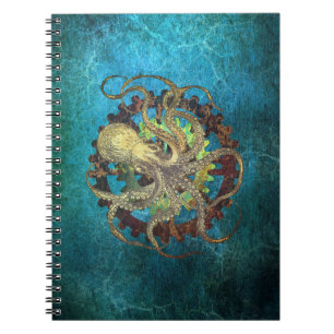 Cuaderno Pulpo de vapor y engranajes de relojería