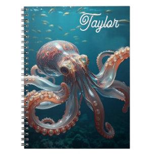 Cuaderno Pulpo de Vidrio Irisado Arte   Personalizado