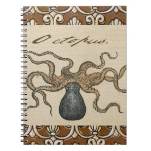 Cuaderno Pulpo Kraken Antiguo Marino Vida Silvestre Costera