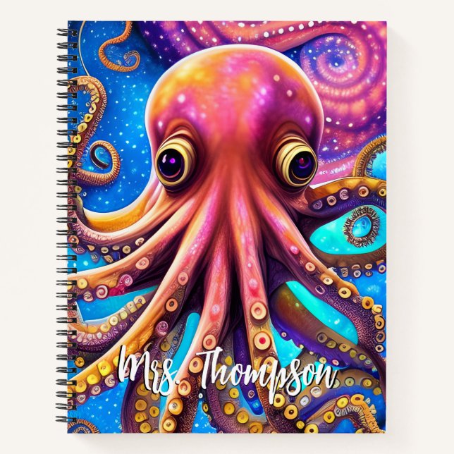 Cuaderno Pulpo kraken con nombre personalizado (Anverso)