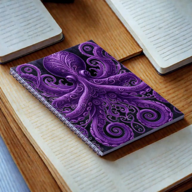 Cuaderno Pulpo Morado Victoriano Steampunk Kraken  (Subido por el creador)