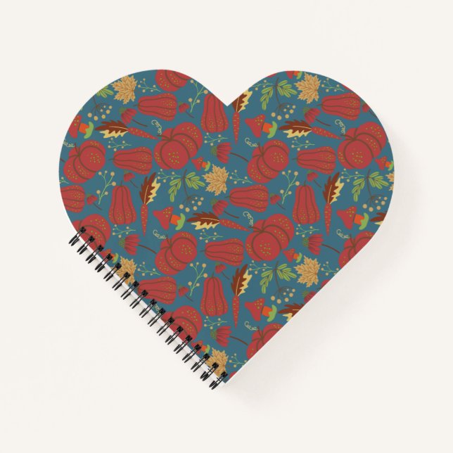 Cuaderno Pumpkin and carrot  seamless pattern red and blue (Anverso)