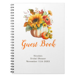 Cuaderno Pumpkin Flower Bouquet Bridal Shower Guest Book