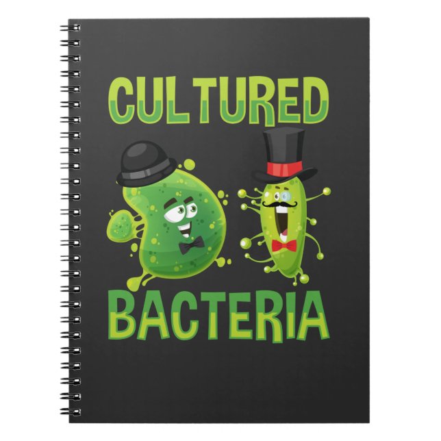 Cuaderno Pun científico de bacterias de cultivo microbiológ (Frente)