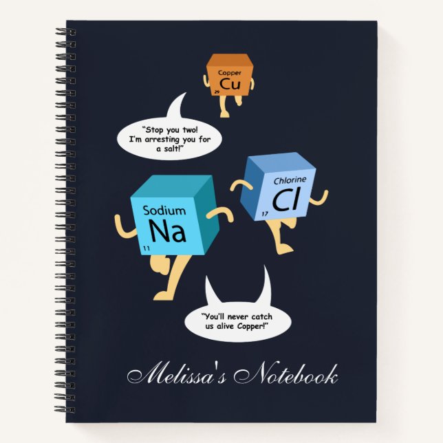 Cuaderno Pun de elementos de tabla periódicos de química (Anverso)