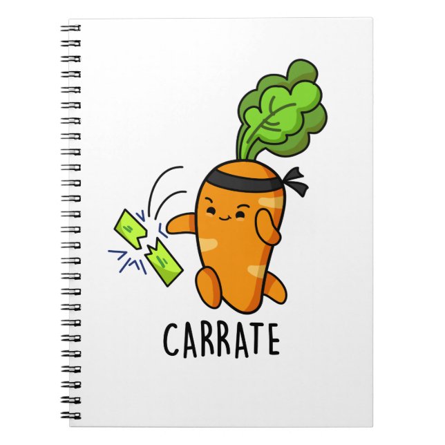 Cuaderno Pun de Karate de Zanahoria Divertido  (Frente)