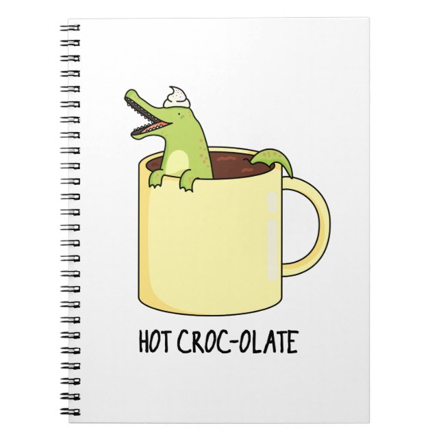 Cuaderno Pun del cocodrilo divertido de Croc-colate calient (Frente)