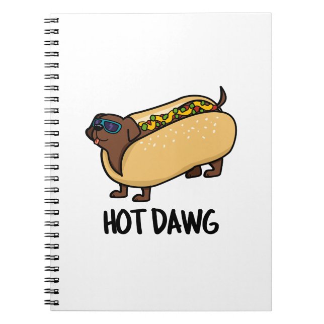 Cuaderno Pun divertido de Hot Dawg Perro Caliente en un Pan (Frente)