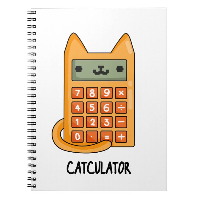 Cuaderno Pun funny kitty Cat Calculator (Frente)