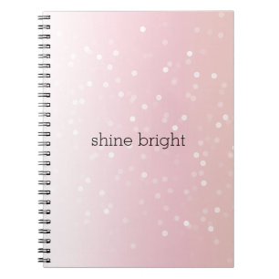Cuaderno Punch de Frutas Rosa Ombre Blanco Bokeh Confeti Pu