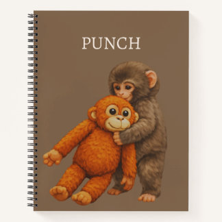 Cuaderno Punch Monkey Funny Notebook | Cute Cartoon Monkey