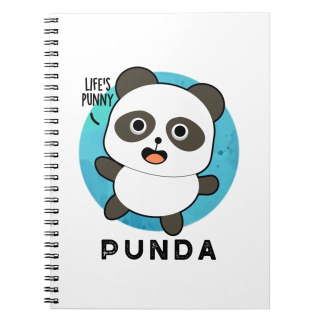 Cuaderno Punda divertido animal panda juego de palabras (Frente)