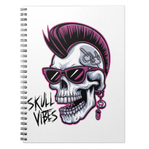 Cuaderno Punk Calavera Vibes. Guay Skull con gafas de sol D