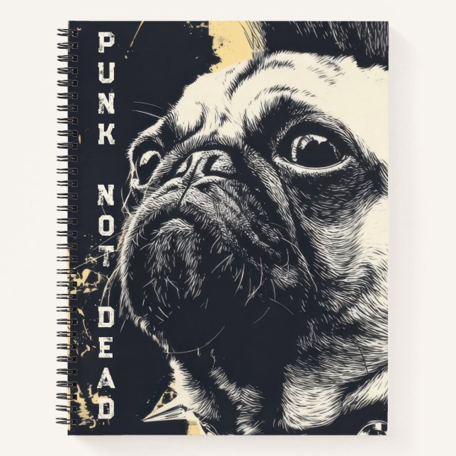 Cuaderno Punk No Muerto Bulldog – Rock Perro Arte (Anverso)