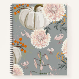 Cuaderno Punpkins and Dahlia Flowers