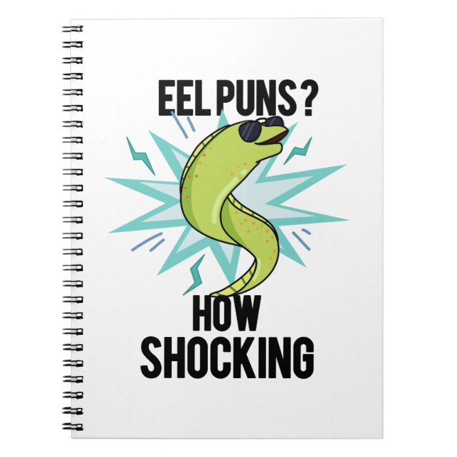 Cuaderno Puns de anguila qué shock Funny Animal Pun  (Frente)