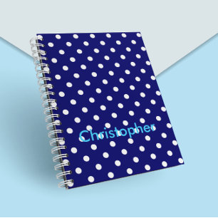 Cuaderno Punto de Polka Azul