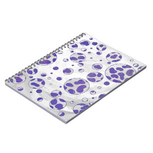 Cuaderno Punto de Polka blanco y púrpura dálmata