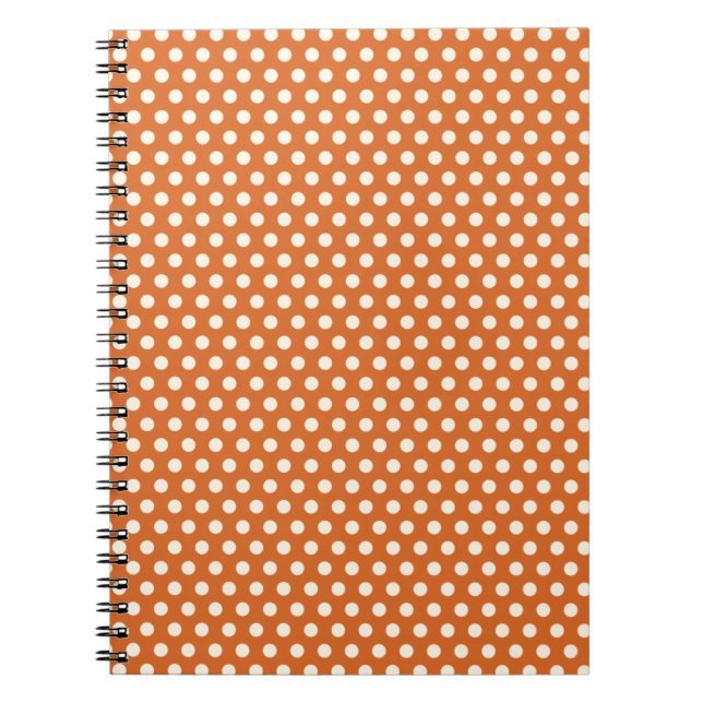 Cuaderno Punto de polka blanco y rojo otoñal (Frente)