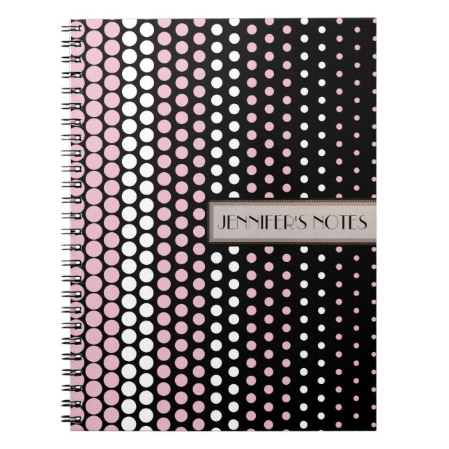 Cuaderno Punto de Polka Blanco y Rosa Cameo (Frente)
