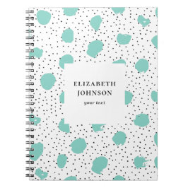 Cuaderno Punto de polka de menta. Patrón geométrico abstrac