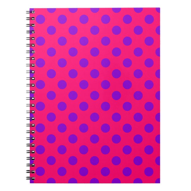 Cuaderno Punto de polka morado sobre cereal (Frente)