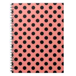 Cuaderno Punto de polka negro sobre melocotón