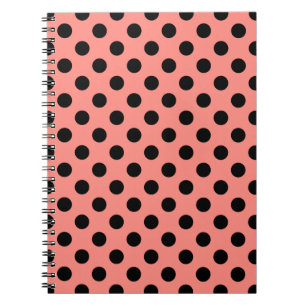 Cuaderno Punto de polka negro sobre melocotón
