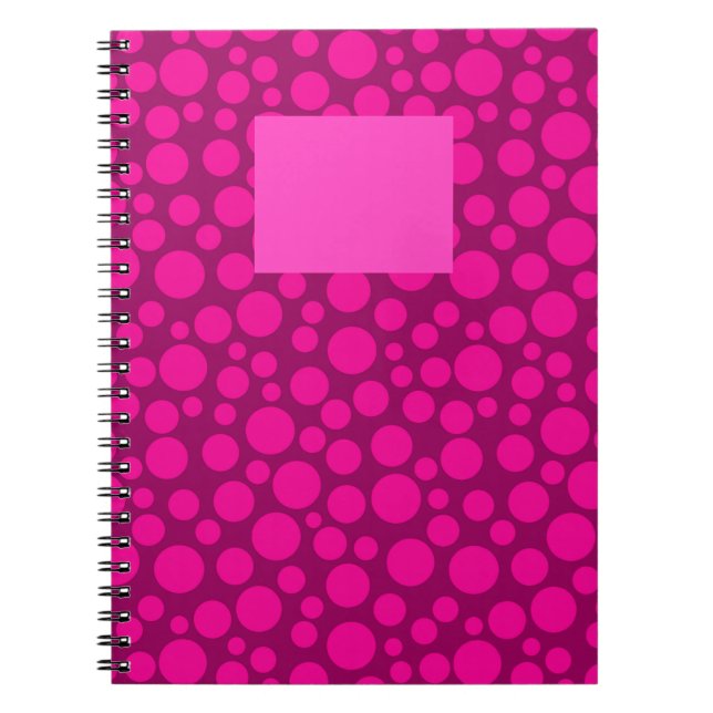 Cuaderno Punto de polka rosa de Crimson (Frente)