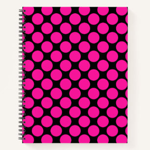 Cuaderno Punto de Polka Rosa-Negro