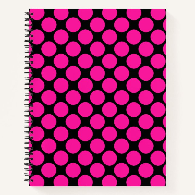 Cuaderno Punto de Polka Rosa-Negro (Anverso)