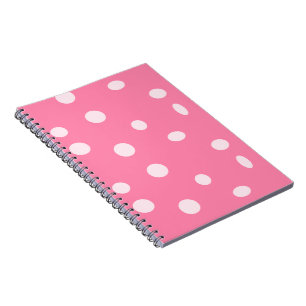 Cuaderno Punto de polka rosa pálido sobre rosa