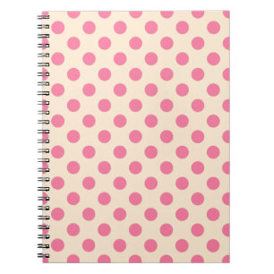Cuaderno Punto de polka rosa sobre crema
