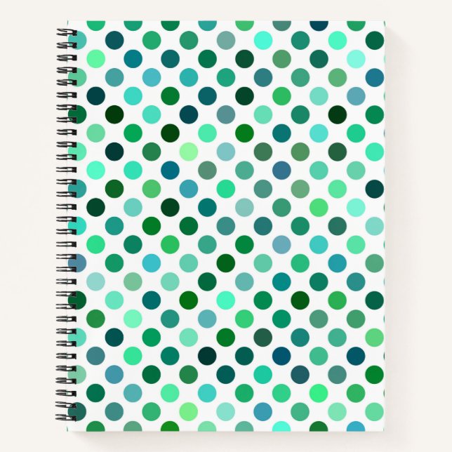 Cuaderno Punto de polka verde y azul (Anverso)